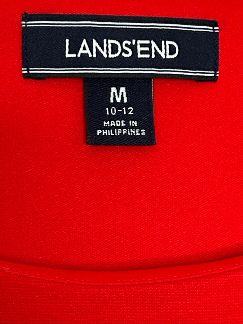 Lands End Red Fit n Flare Midi Length Dress Size Medium - Picture 6 of 9